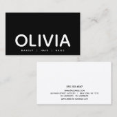 はっきりしたモダン白黒タイポグラフィ名刺 名刺 (正面/裏面)