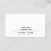 はっきりしたモダン白黒タイポグラフィ名刺 名刺 (裏面)