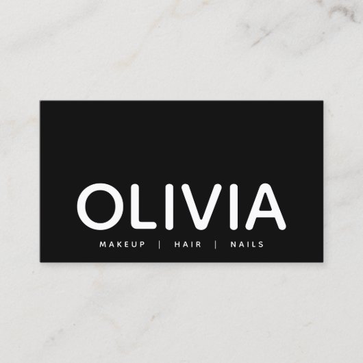 はっきりしたモダン白黒タイポグラフィ名刺 名刺 (正面)