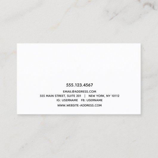 はっきりしたモダン白黒タイポグラフィ 名刺 (裏面)