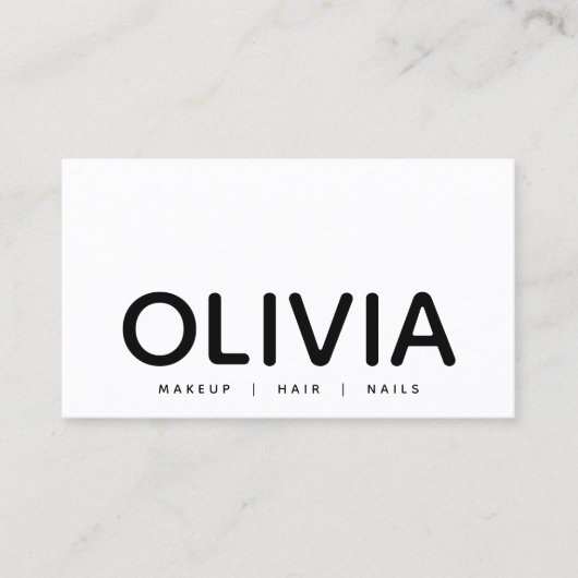 はっきりしたモダン白黒タイポグラフィ 名刺 (正面)
