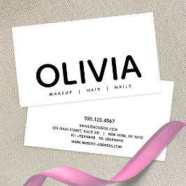 はっきりしたモダン白黒タイポグラフィ 名刺