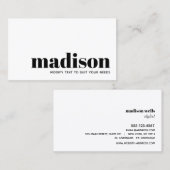 はっきりしたモダン白黒タイポグラフィ 名刺 (正面/裏面)
