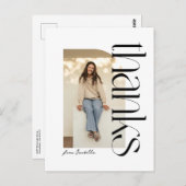 はっきりしたモダン白黒卒業感謝してい前 ポストカード (正面/裏面)