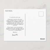 はっきりしたモダン白黒卒業感謝してい前 ポストカード (裏面)