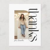 はっきりしたモダン白黒卒業感謝してい前 ポストカード (正面)