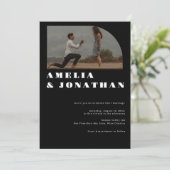 はっきりしたモダン結婚の | ボホアーチフォト招待状 招待状 (スタンド正面)