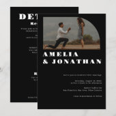 はっきりしたモダン結婚の | ボホアーチフォト招待状 招待状 (正面/裏面)