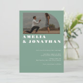 はっきりしたモダン結婚の | Boho Arch写真 招待状 (スタンド正面)