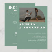 はっきりしたモダン結婚の | Boho Arch写真 招待状 (正面/裏面)