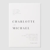 はっきりしたモダン結婚や ベラム紙招待状 (正面)