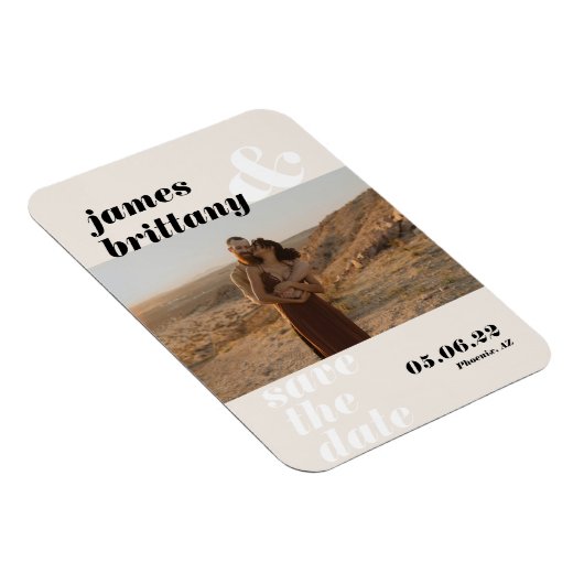 はっきりしたモダン結婚タイポグラフィと写真の救The マグネット (右側)