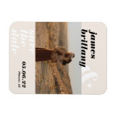 はっきりしたモダン結婚タイポグラフィと写真の救The マグネット (横)