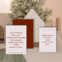 はっきりしたモダン結婚式招待状