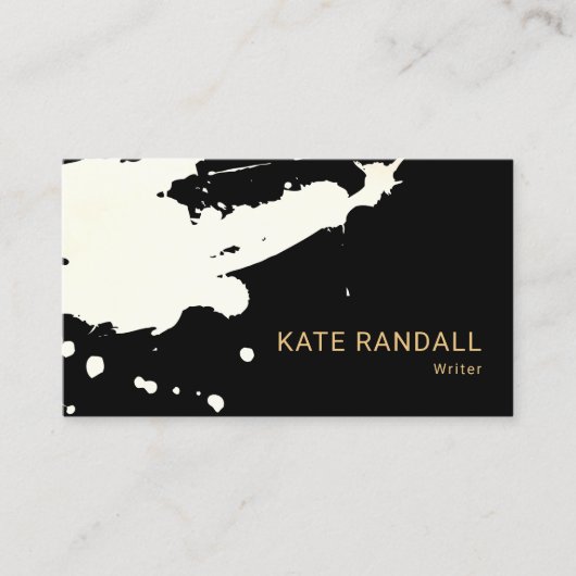 はっきりしたモダン絵を描(ばちゃばちゃ)跳ねる 名刺 (正面)