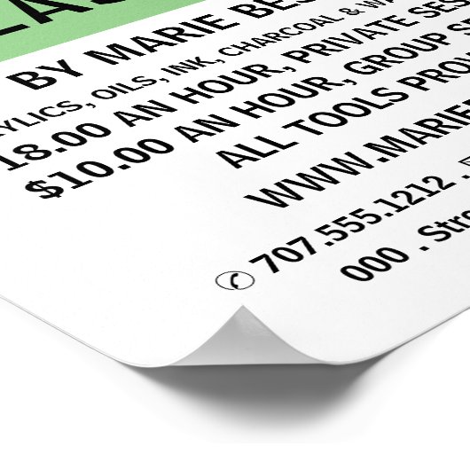 はっきりしたモダン美術先生美術クラス広告ズ ポスター (角)