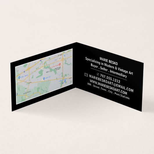 はっきりしたモダン美術商、詳細 名刺 (内部)