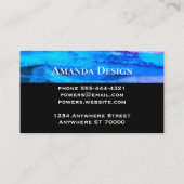 はっきりしたモダン芸術的水色 名刺 (裏面)