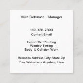 はっきりしたモダン車絵を描便 スクエア名刺 (裏面)