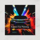 はっきりしたモダン車絵を描便 スクエア名刺 (正面)