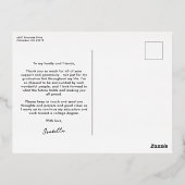 はっきりしたモダン金ゴールド卒業感謝してい1枚 箔招待状ポストカード (裏面)