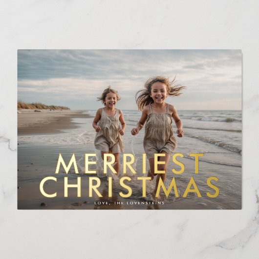 はっきりしたモダン金ゴールド 箔シーズンカード (正面)