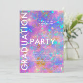 はっきりしたモダン金ゴールドOPAL STONE GRADUATION Party 招待状 (スタンド正面)