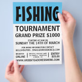 はっきりしたモダン魚釣り大会イベント広告ズ チラシ (手)