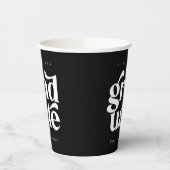 はっきりしたモダン黒卒業パーティー 紙コップ (左)