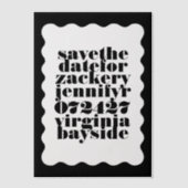 はっきりしたモダン黒縁ど日を保存 ベラム紙招待状 (正面)