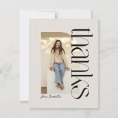 はっきりしたモダン1枚の写真卒業 サンキューカード (正面)