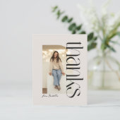 はっきりしたモダン1枚の写真卒業 サンキューカード (スタンド正面)