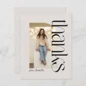 はっきりしたモダン1枚の写真卒業 サンキューカード (正面/裏面)