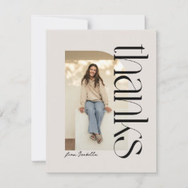 はっきりしたモダン1枚の写真卒業 サンキューカード