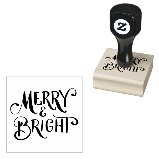 はっきりしたモダン | ブライトメリーホリデースクリプト ラバースタンプ (押印)