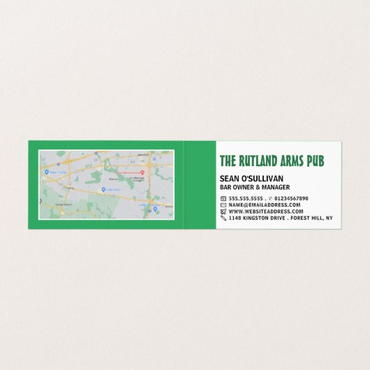 はっきりしたモダン, Pub/Brewery，詳細 名刺 (内部フラット)