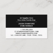 はっきりしたモダンArt Supplies Store 名刺 (裏面)