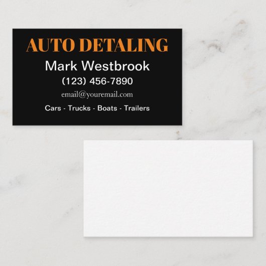 はっきりしたモダンAuto Detailing Services名刺 名刺 (正面/裏面)