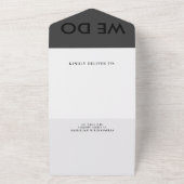 はっきりしたモダンBW 'We Do'結婚s | レイアウトの消去 オールインワン招待状 (外側)