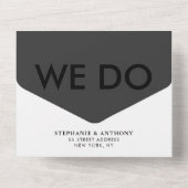 はっきりしたモダンBW 'We Do'結婚s | レイアウトの消去 オールインワン招待状 (裏面)