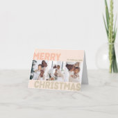 はっきりしたモダンCoral Merry Christmas折り畳み3 Photo シーズンカード (正面)