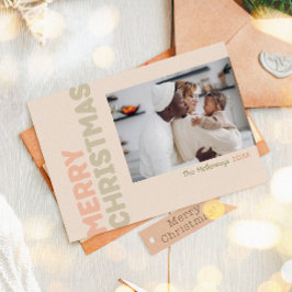 はっきりしたモダンCoral Merry Christmas Four写真 シーズンカード