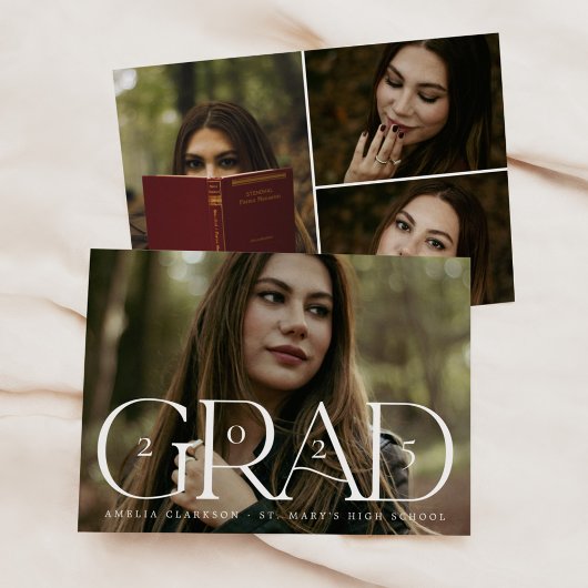 はっきりしたモダンGrad 4パーソナライズされた Photo Card 招待状