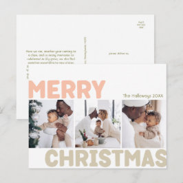 はっきりしたモダンMerry Christmas Year in Review 3 Photo シーズンポストカード