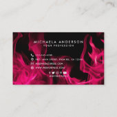 はっきりしたモダンPink Flames Social Icons 名刺 (裏面)