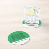 はっきりしたモダンPub/Brewery ラウンドペーパーコースター (インサイチュ)