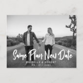 はっきりしたモダンScript Photo日付の変更 ポストカード (正面)