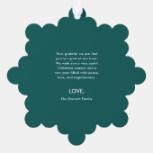 はっきりしたモダンSnowflake Joy Photo Chrimas オーナメントカード (裏面)