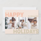 はっきりしたモダンYear In Review Coral写真3枚Happy シーズンカード (正面)