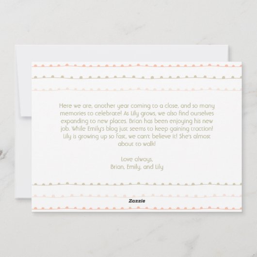 はっきりしたモダンYear In Review Coral写真3枚Happy シーズンカード (裏面)